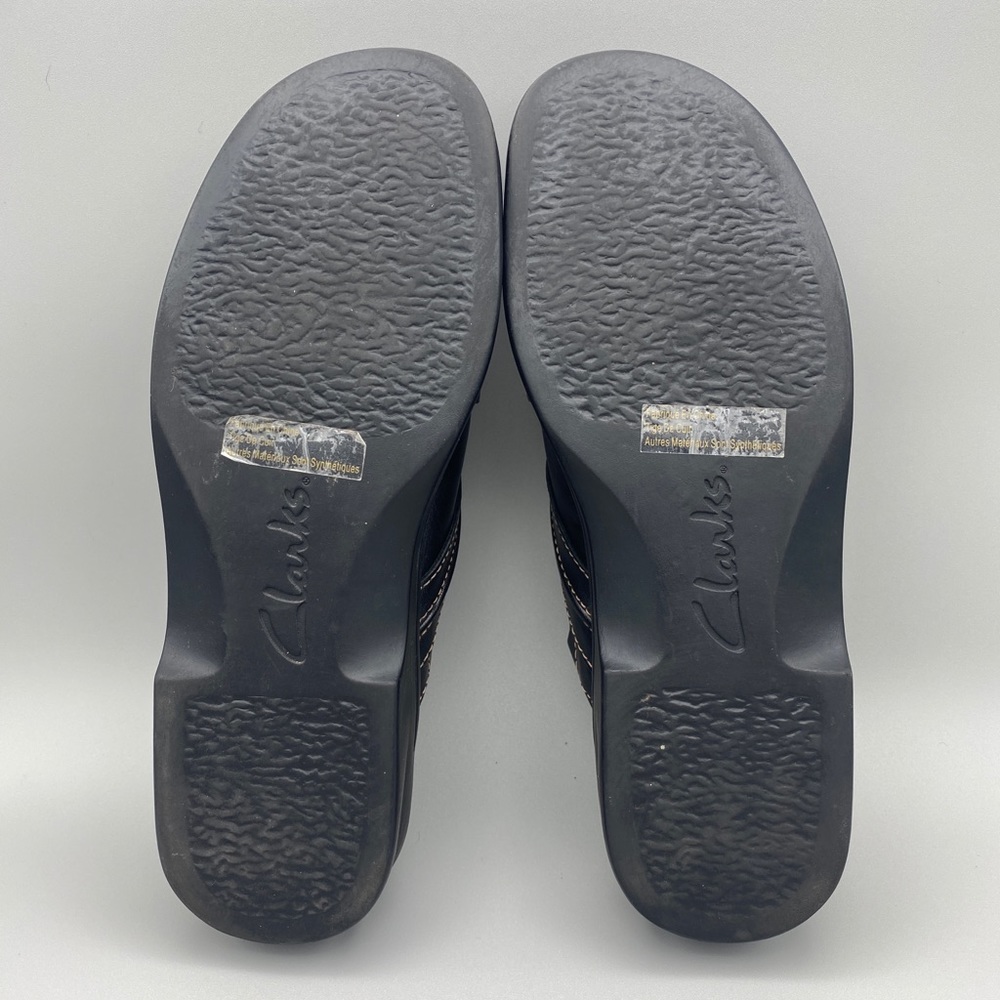 Clarks Round Toe Slip On Clogs US Womens 7M Black 35114 - Picture 8 of 10
